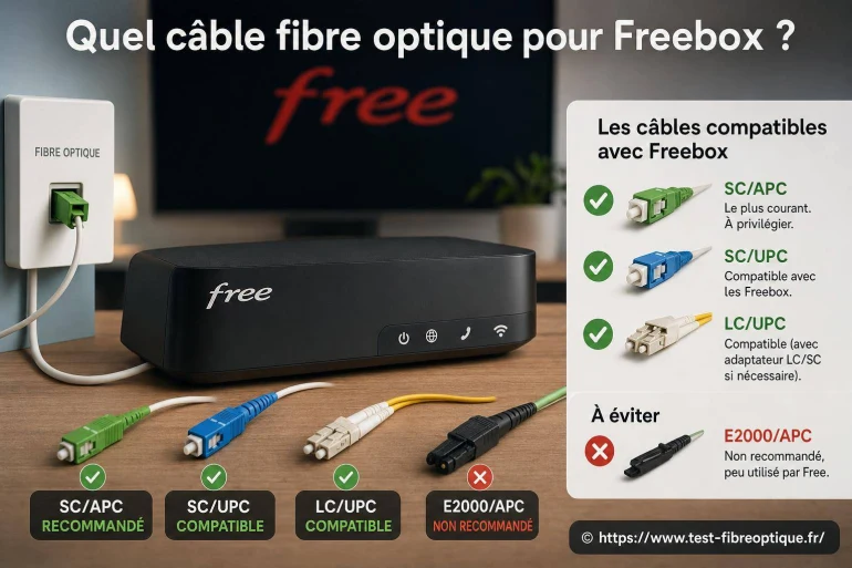 Quel câble fibre optique choisir pour une Freebox ?