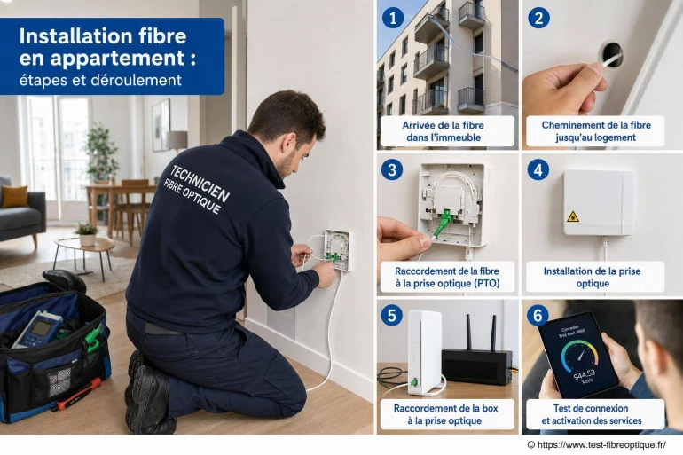 Installation fibre en appartement : étapes et déroulement