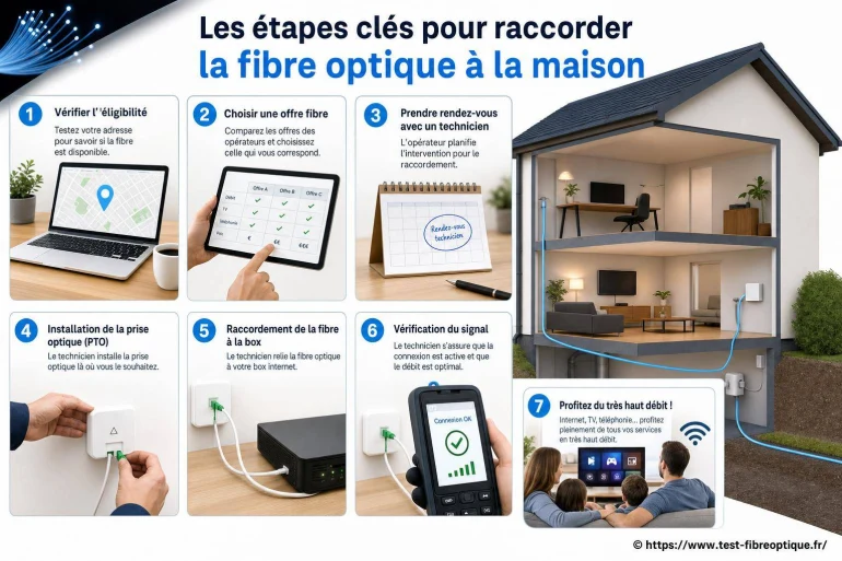 Les étapes clés pour raccorder la fibre optique à la maison
