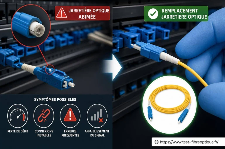 Jarretière optique abîmée : symptômes et remplacement