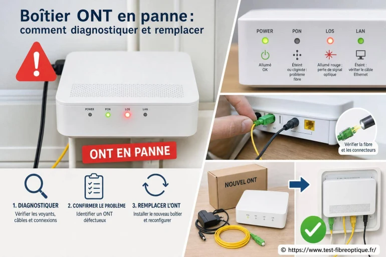 Boîtier ONT en panne : comment diagnostiquer et remplacer ?