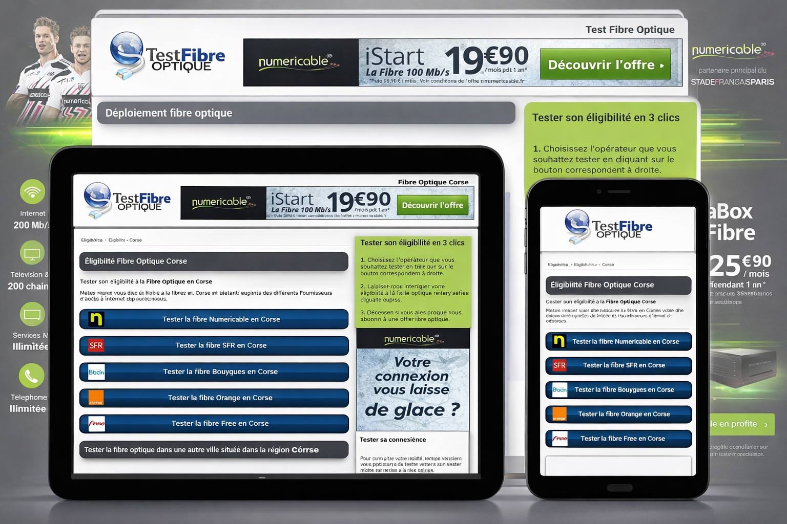 Test fibre optique devient optimisé mobile