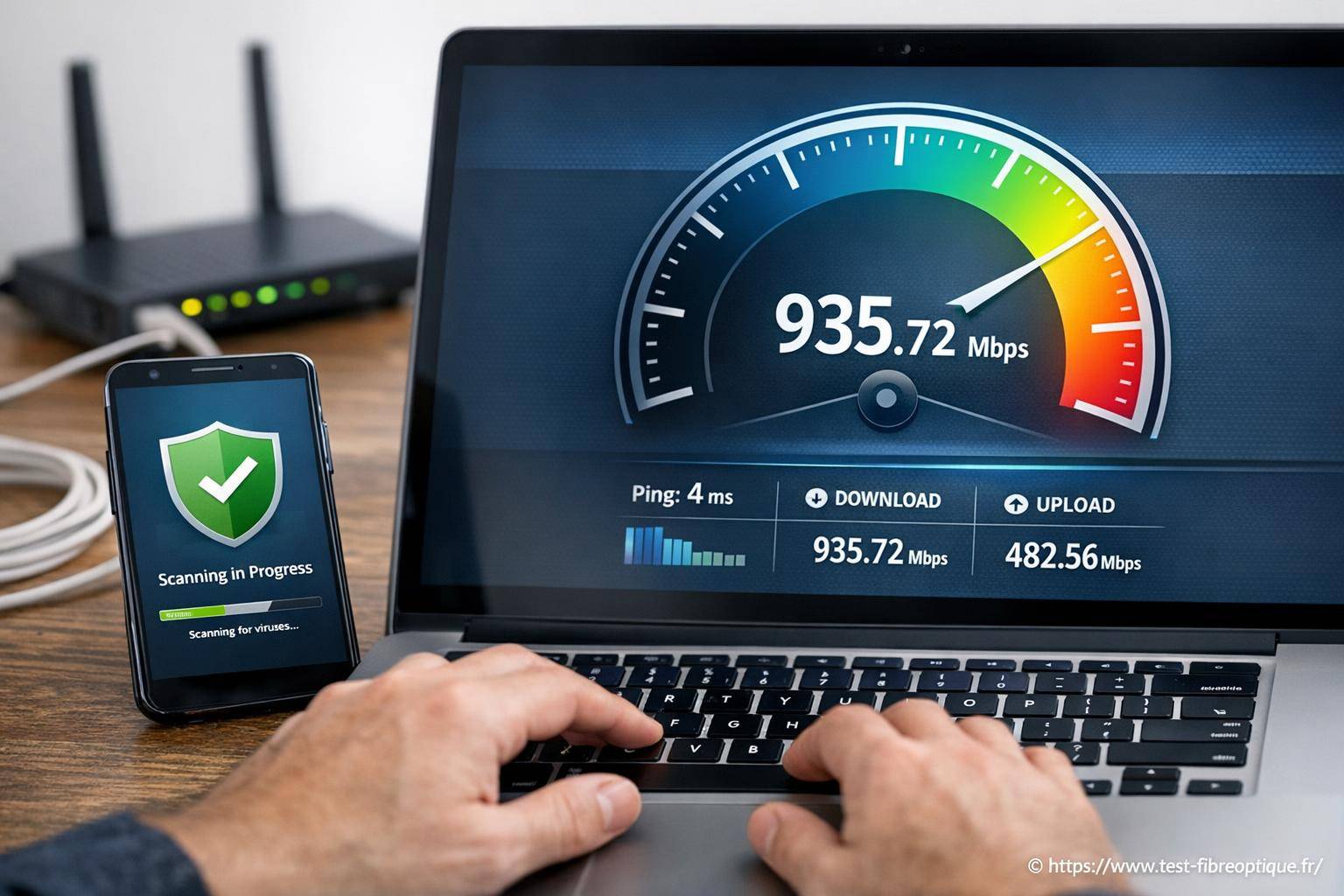 Test débit fibre optique