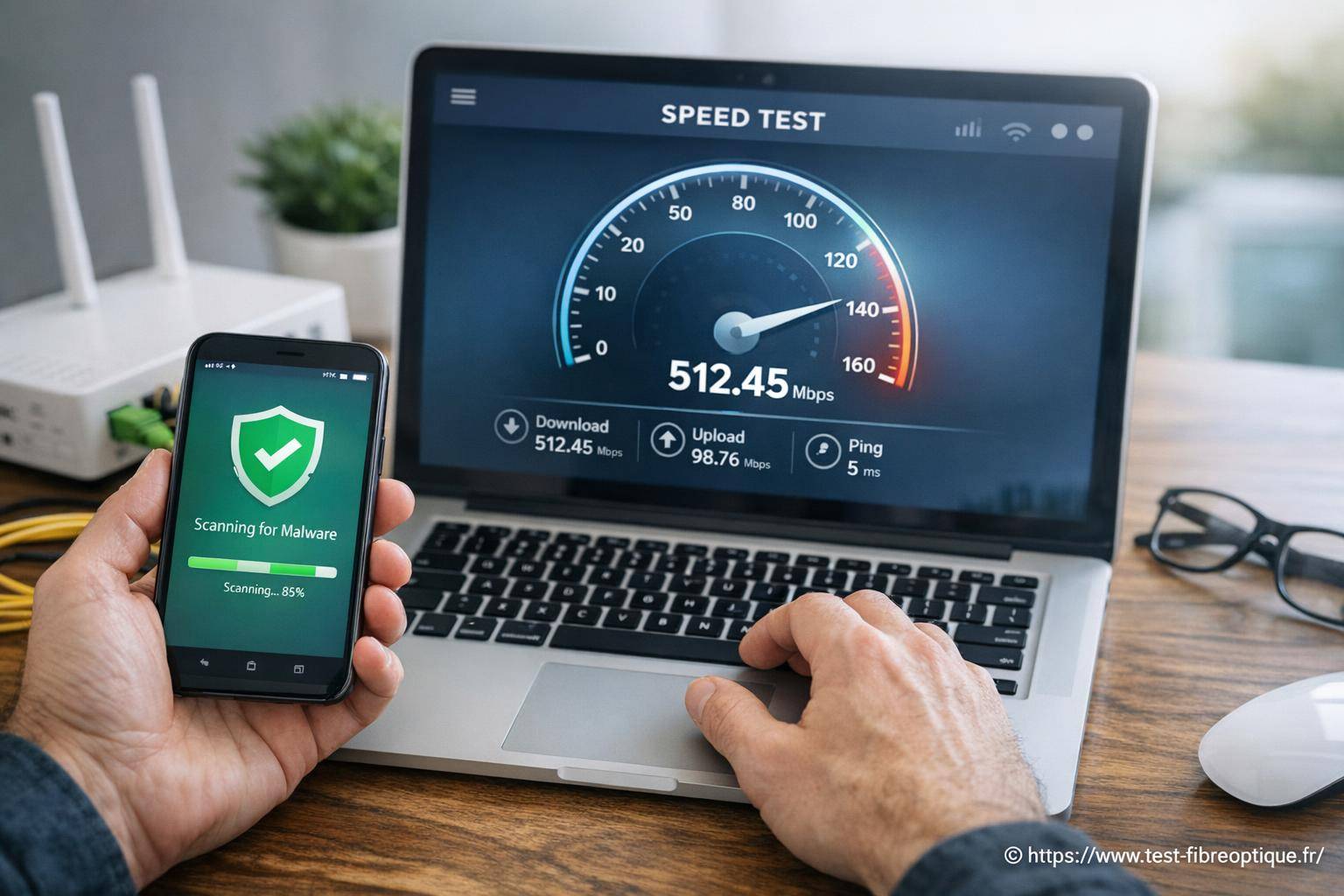 Test connexion fibre optique