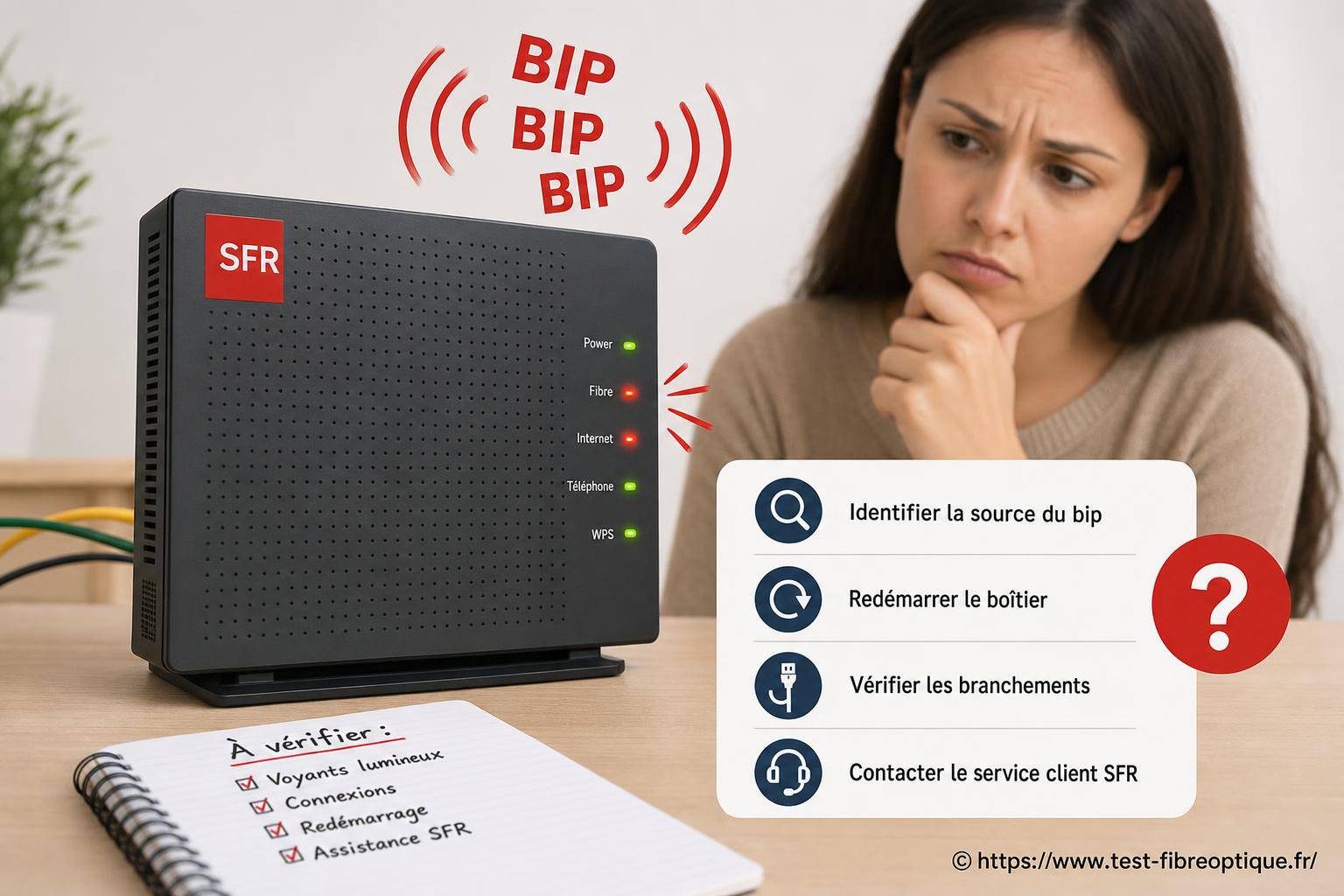 Boîtier fibre SFR qui bipe : que faire en cas d’alerte sonore ?