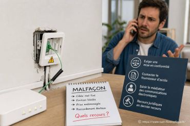 Malfaçon lors de l’installation fibre : quels sont vos recours ?