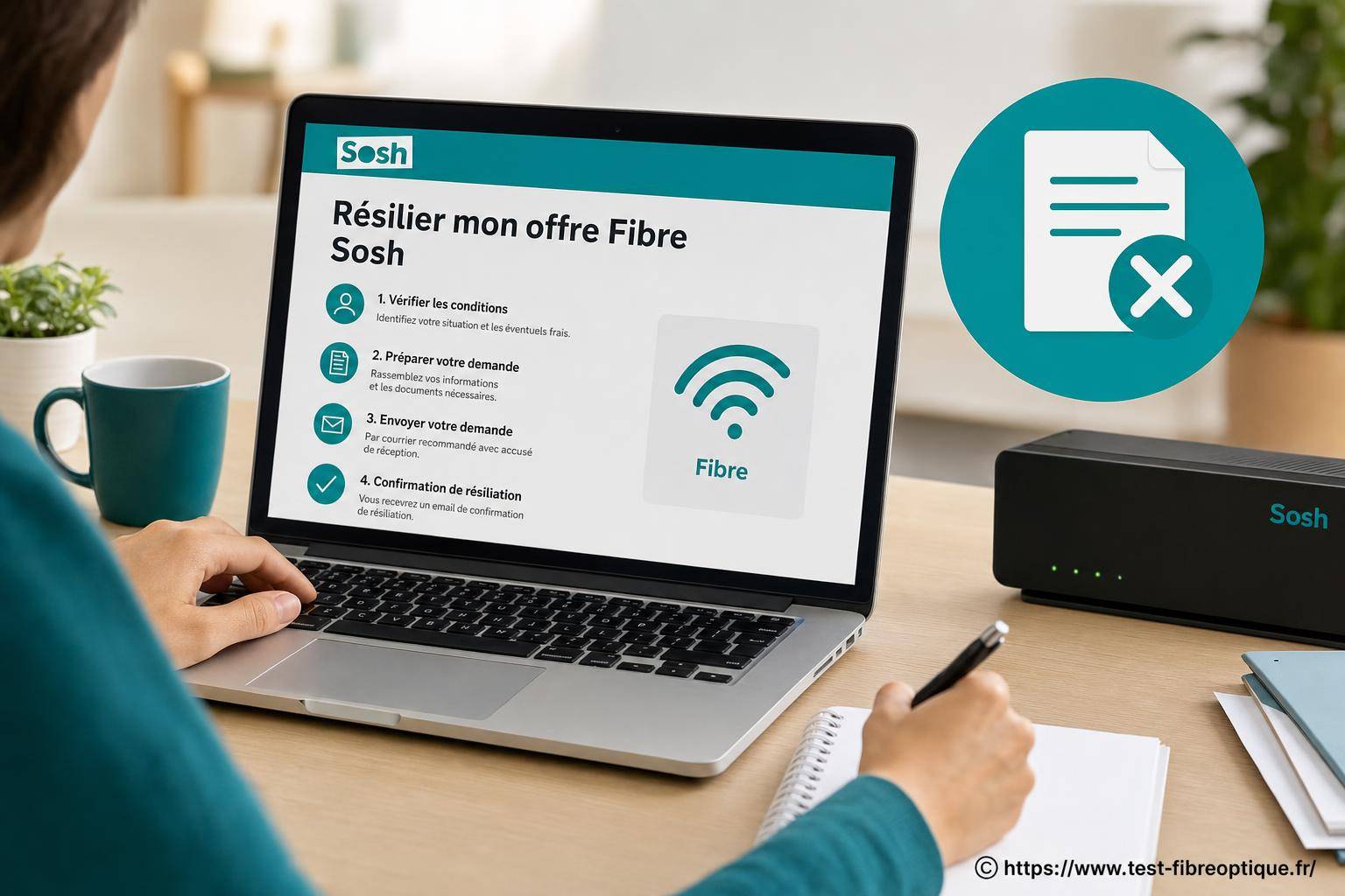 Comment résilier son offre fibre Sosh facilement et sans frais ?